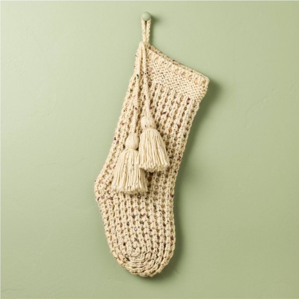 20” Confetti Fleck Waffle Knit Christmas Stocking Oatmeal-Hearth & Hand Magnolia